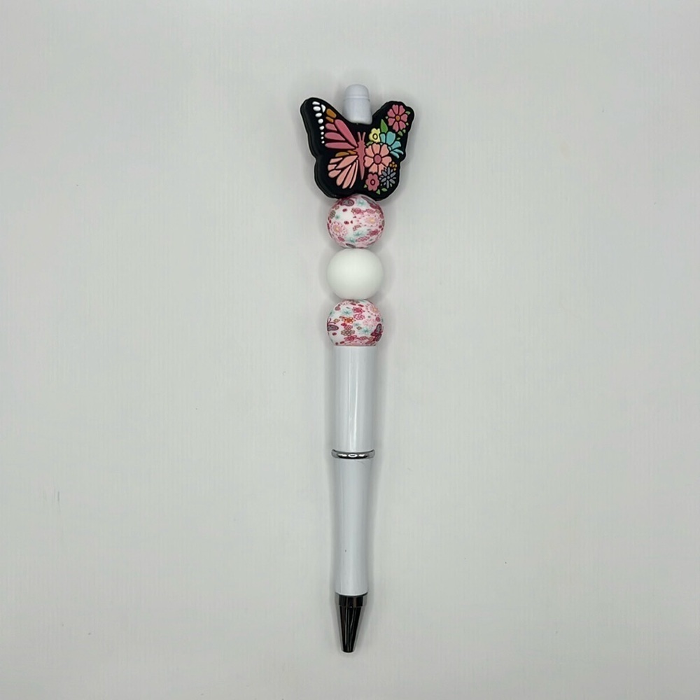 3/&30 Bundle • Floral Butterfly Silicone Beaded Pen